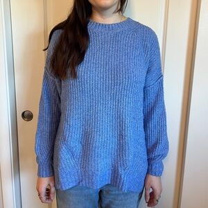 American Eagle Women’s Oversized Blue Crewneck Sweater